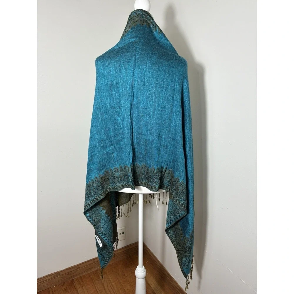 pashmina scarf wrap shawl Pashmina/silk Blue Casual